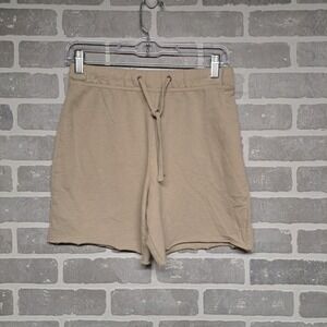 STANDARD James Perse French Terry  Waist Elastic Shorts in Beige SZ 0 NWOT